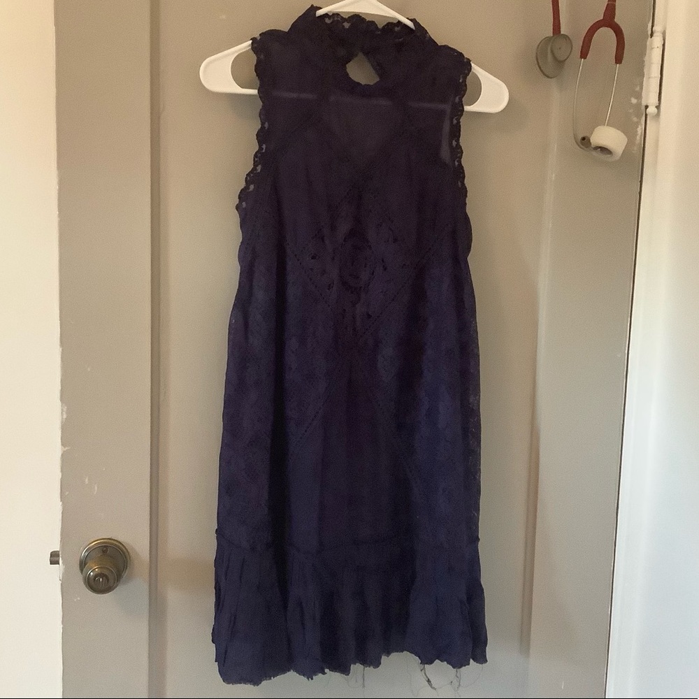 free people xs deep purple lace dress